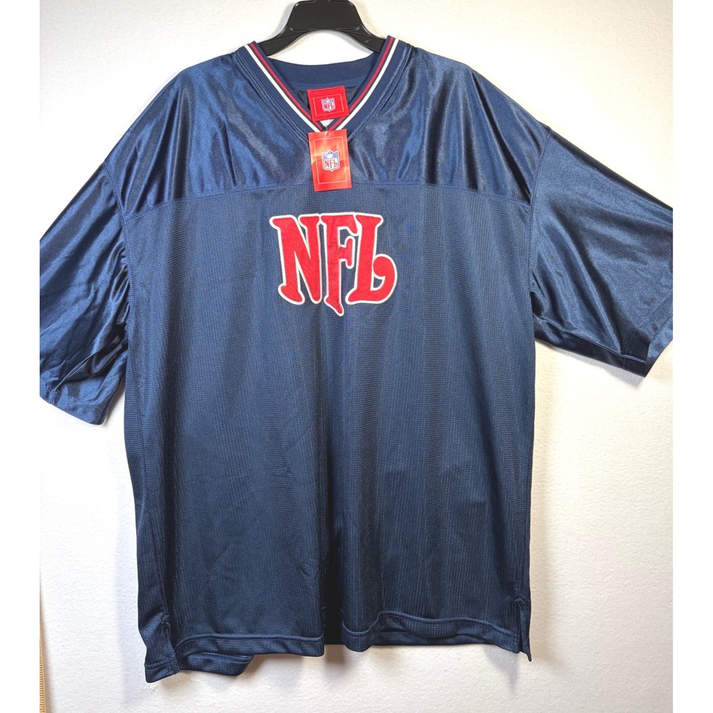 NFL Football Jersey Mens One Size Navy Blue New Embroidered Castrol Patch Mesh